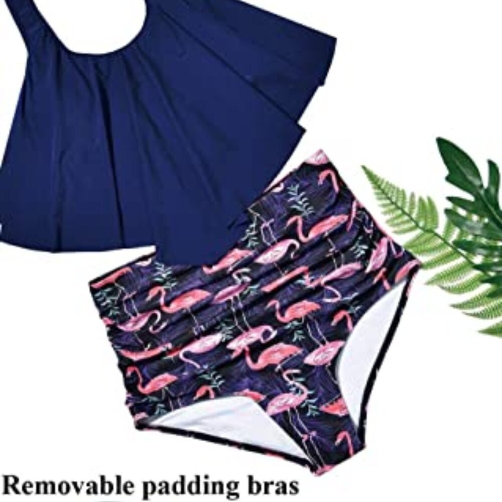 (BUY 2 GET 1 FREE )Women Bikini Set Tank Top High Waist Bottom - Picture 10 of 16